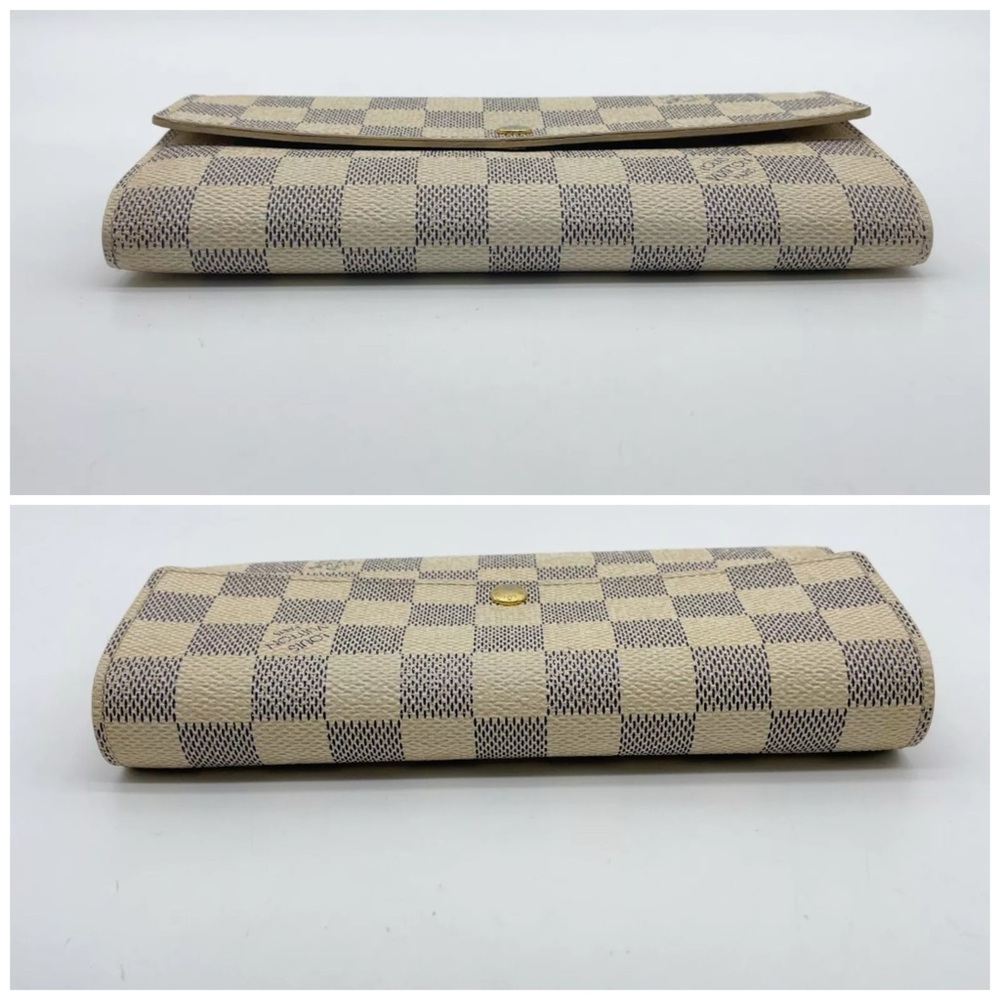 Auth Louis Vuitton Damier Azur Portefeuille Sarah long wallet in box - Picture 12 of 16